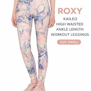 Roxy Kaileo Marble Print High Waisted Workout Leggings Size Small